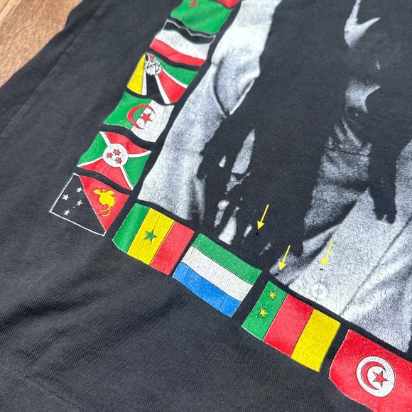 Vintage 90s Bob Marley African Country Flags Single Stitch T Shirt Mens Large - Picture 6 of 9